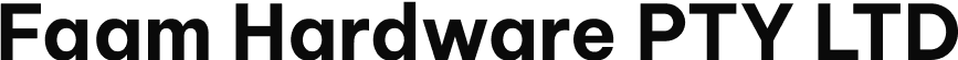 Faam Hardware logo text.